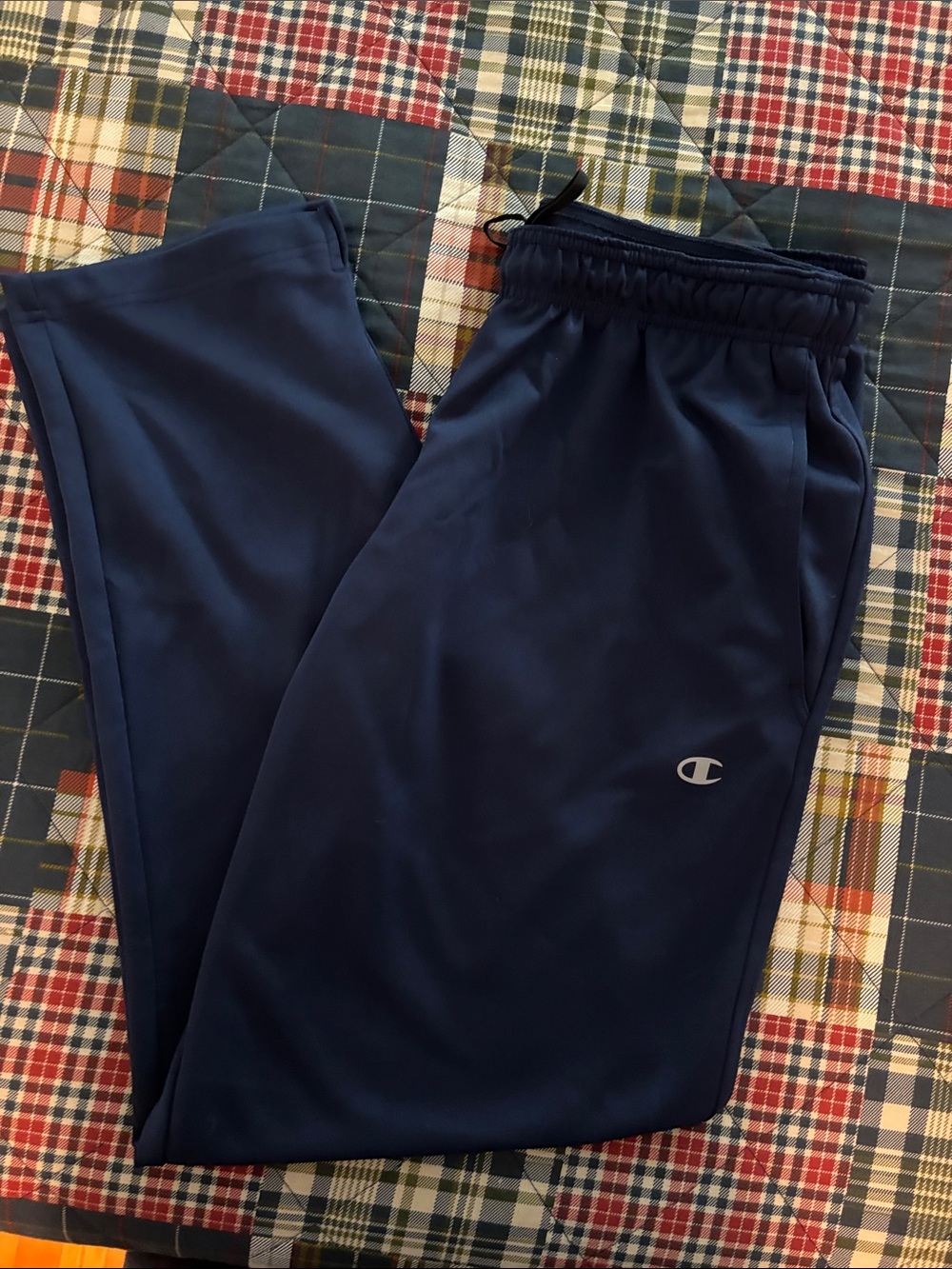 Champion Navy Blue Athletic Track Pants with Logo